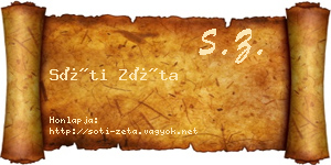 Sóti Zéta névjegykártya